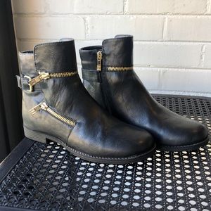 Ivanka Trump black leather booties